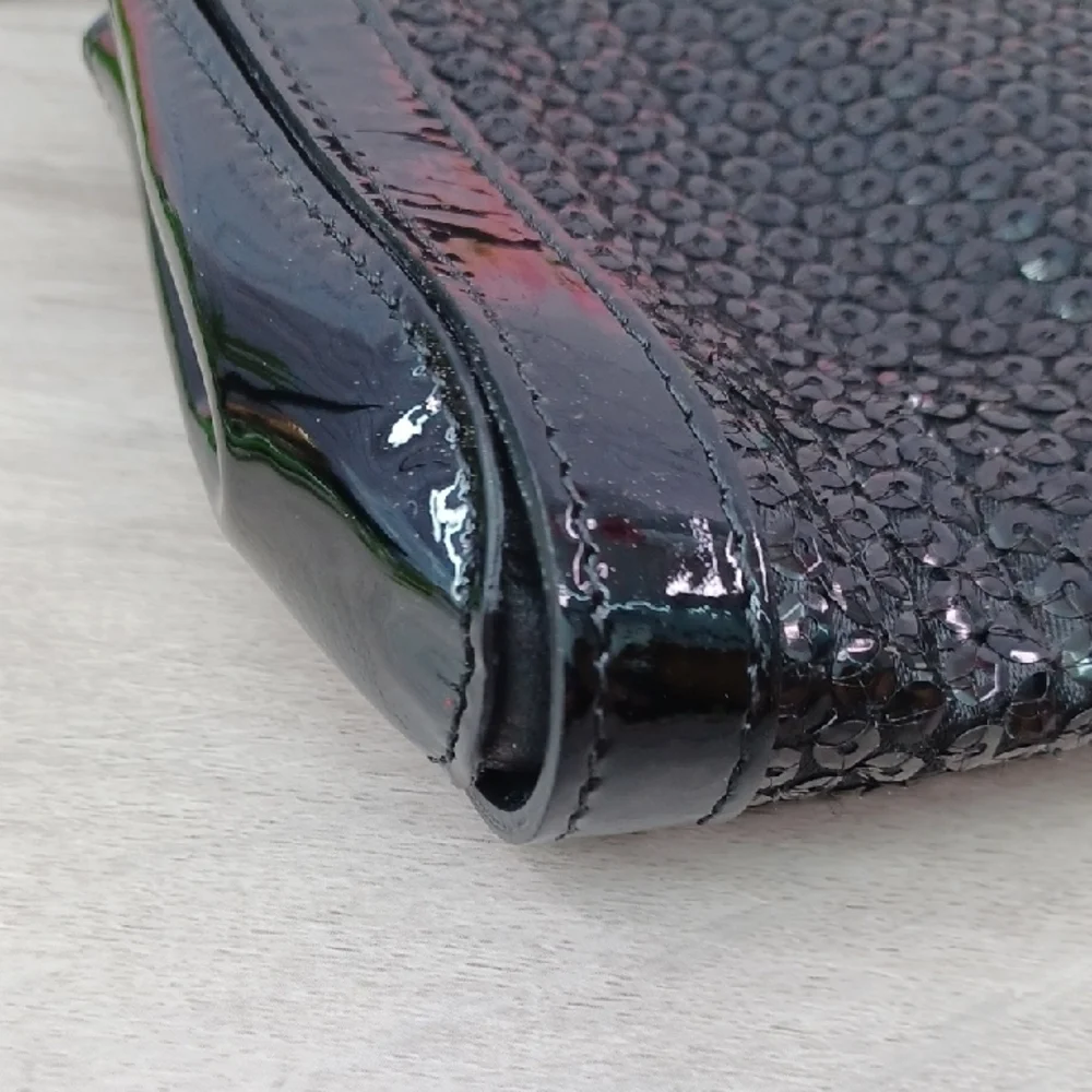 Furla Shimmering Black Sequin Clutch